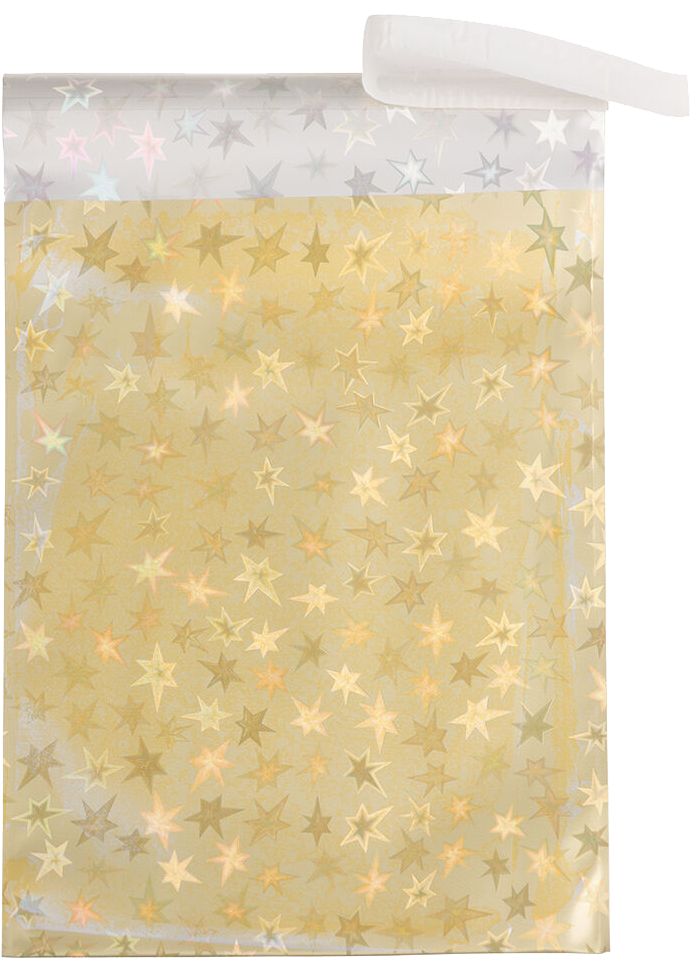 Gold Stars Foil 32lb 6 1/4 x 7 7/8 Invitation Envelopes with Peel & Seal