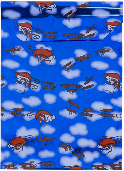 Blue Santa Foil 32lb 6 1/4 x 7 7/8 Invitation Envelopes with Peel & Seal