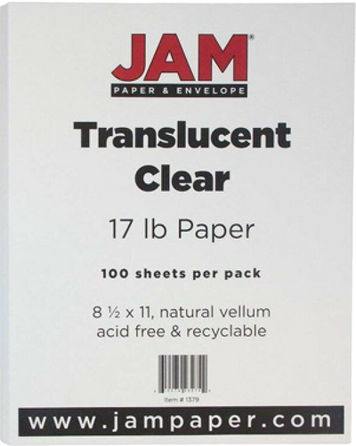 Clear Translucent 17lb 8 1/2 x 11 Paper