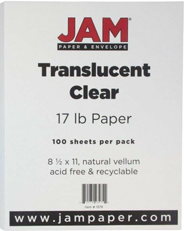Clear Translucent 17lb 8 1/2 x 11 Paper