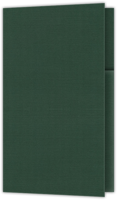 Deep Pine Linen 100lb 2 3/4 x 4 1/2 One Curved Pocket Key Card Holders with 3 Inch Pocket