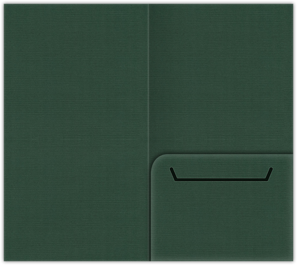 Deep Pine Linen 100lb 3 3/8 x 6 One Pocket Key Card Holders with 2 1/2 Inch Pocket