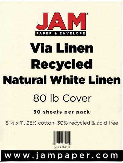 Natural Linen 80lb 8 1/2 x 11 Cardstock
