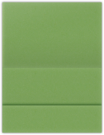 Gumdrop Green Vellum 100lb 5 1/8 x 3 3/8 One Pocket Landscape Photo Holders with 1 3/8 Inch Pocket