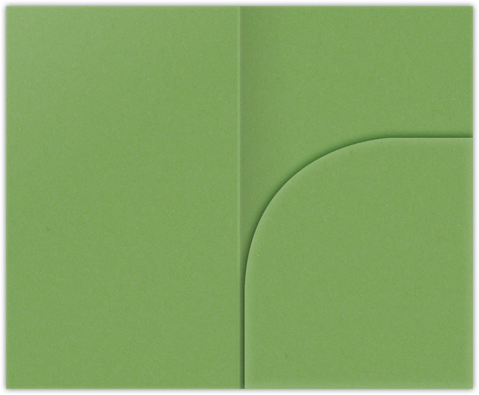 Gumdrop Green Vellum 100lb 2 3/4 x 4 1/2 One Curved Pocket Key Card Holders with 3 Inch Pocket