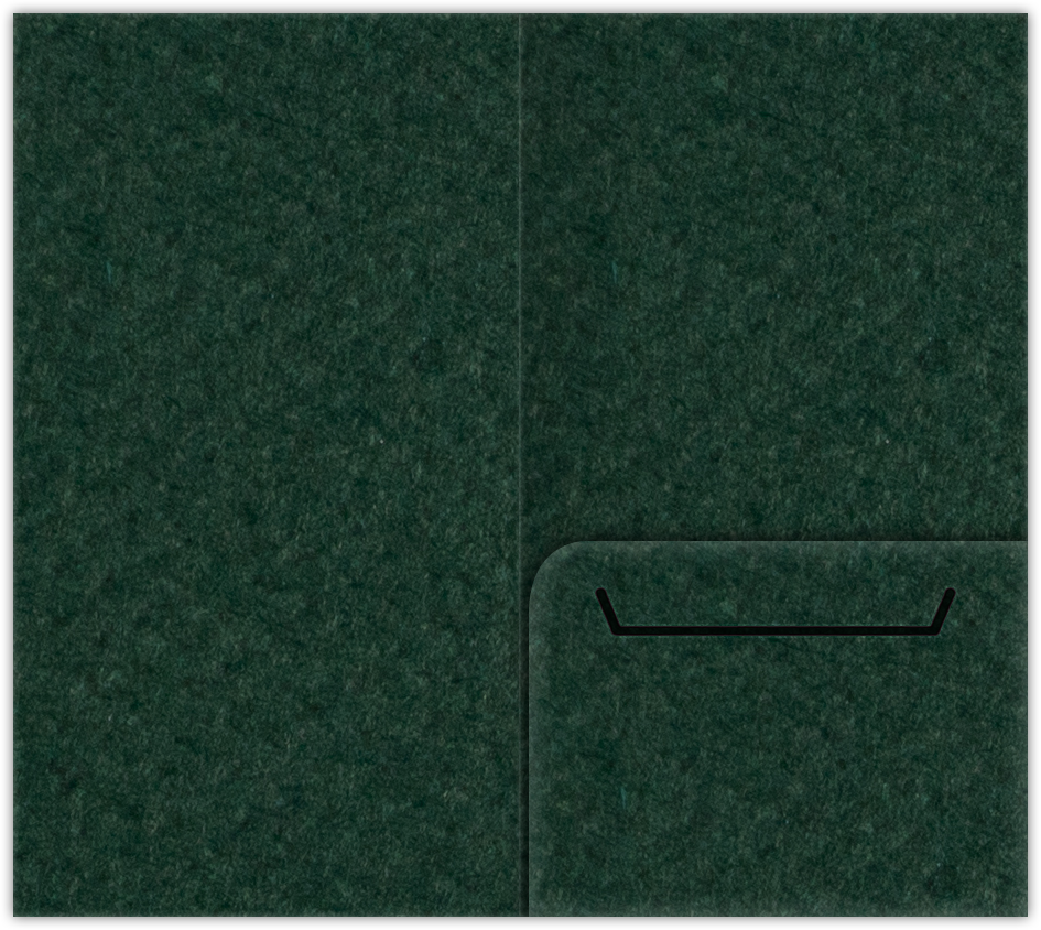Hunter Green Felt 80lb 3 3/8 x 6 One Pocket Key Card Holders with 2 1/2 Inch Pocket
