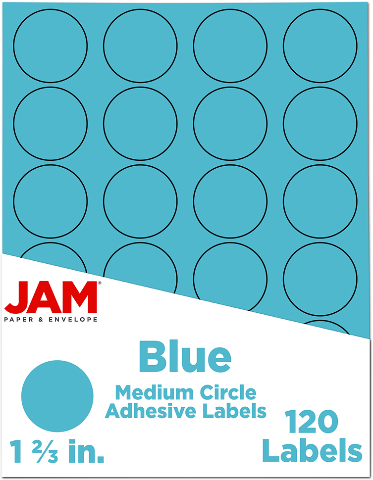 Blue Medium 1 2/3 Inch Round Labels