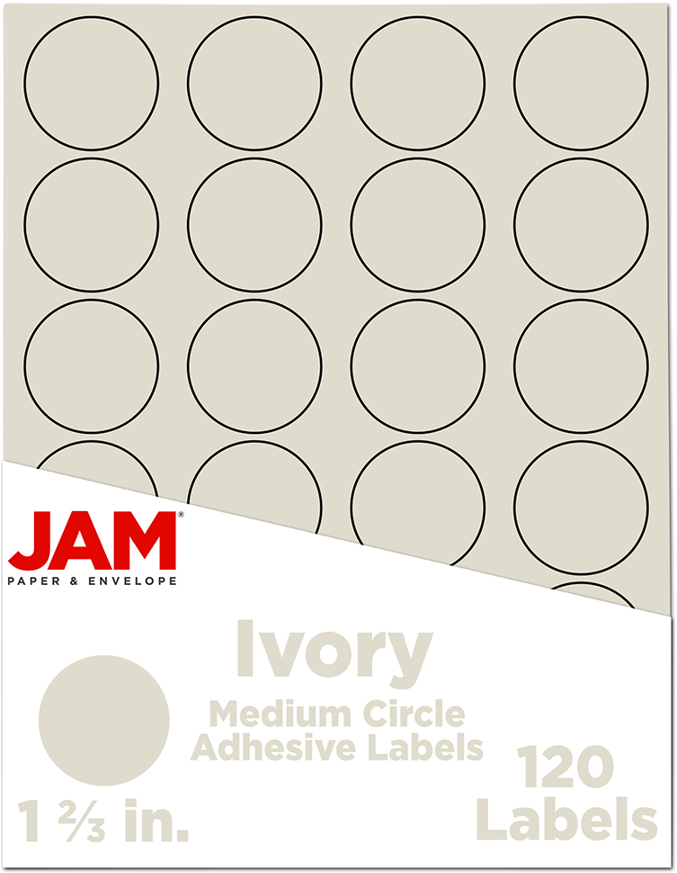 Ivory Medium 1 2/3 Inch Round Labels