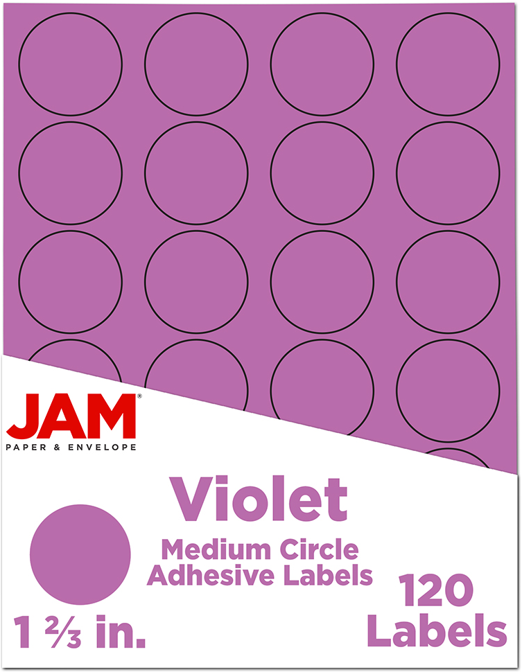 Violet Purple Medium 1 2/3 Inch Round Labels