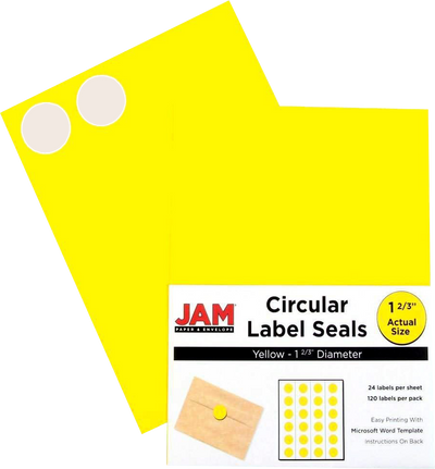 Assorted Brights Medium 1 2/3 Inch Round Labels