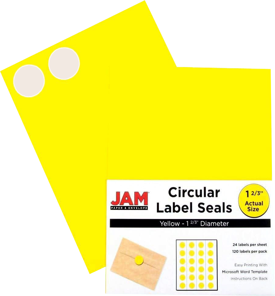 Assorted Brights Medium 1 2/3 Inch Round Labels