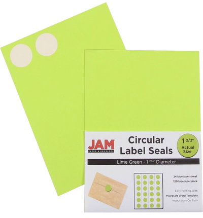 Assorted Fashion Brights  Medium 1 2/3 Inch Round Labels