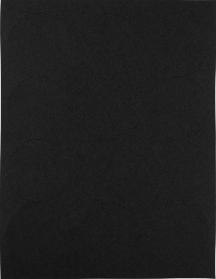 Black Medium 2 1/2 Inch Round Labels