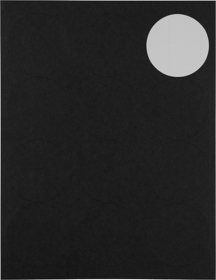 Black Medium 2 1/2 Inch Round Labels