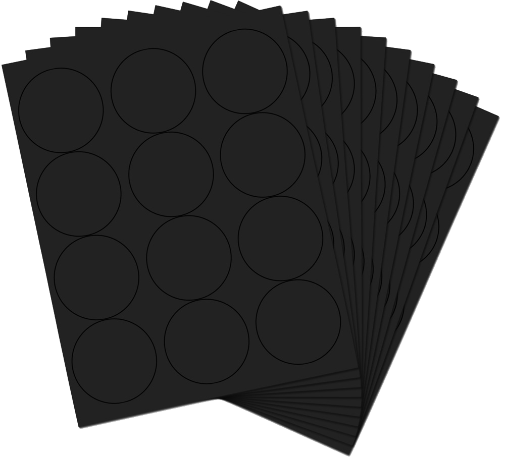 Black Medium 2 1/2 Inch Round Labels