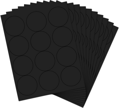 Black Medium 2 1/2 Inch Round Labels