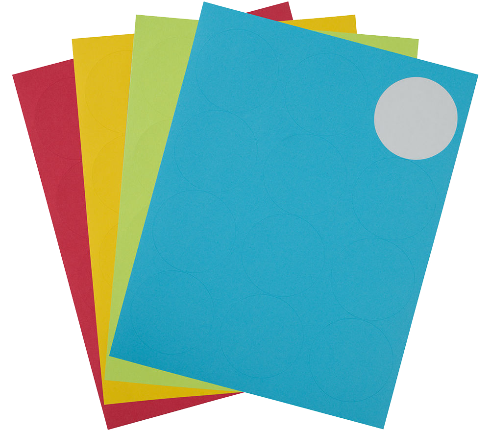 Assorted Brights Medium 1 2/3 Inch Round Labels