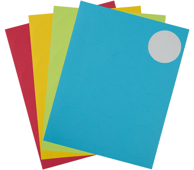 Assorted Brights Medium 1 2/3 Inch Round Labels