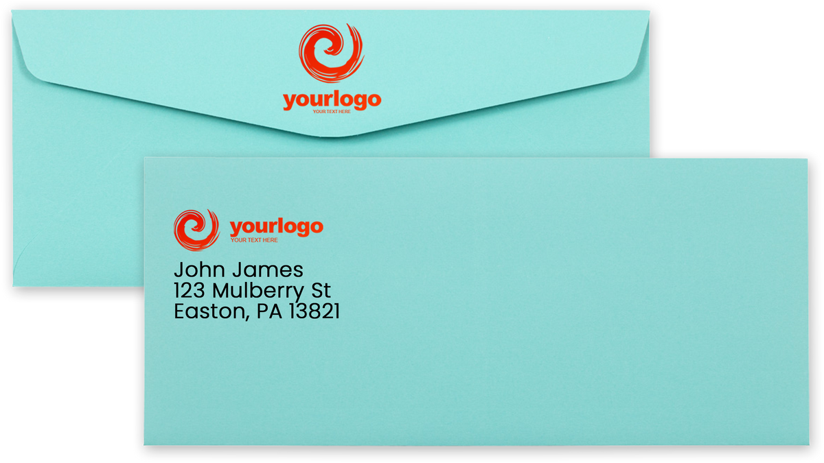 Seafoam Aqua Blue 32lb #10 Regular Envelopes (4 1/8 x 9 1/2)