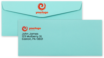 Seafoam Aqua Blue 32lb #10 Regular Envelopes (4 1/8 x 9 1/2)