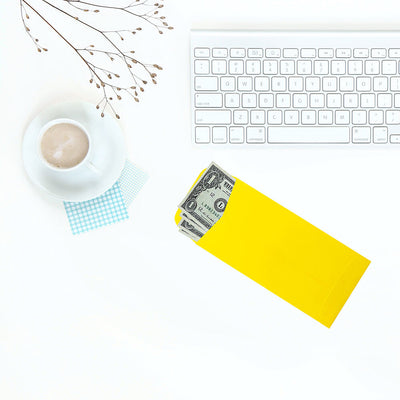 Yellow 24lb #7 Coin Envelopes (3 1/2 x 6 1/2)