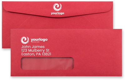 Red 24lb #10 Window Envelopes (4 1/8 x 9 1/2)