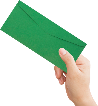 Holiday Green 32lb #9 Regular Envelopes (3 7/8 x 8 7/8)