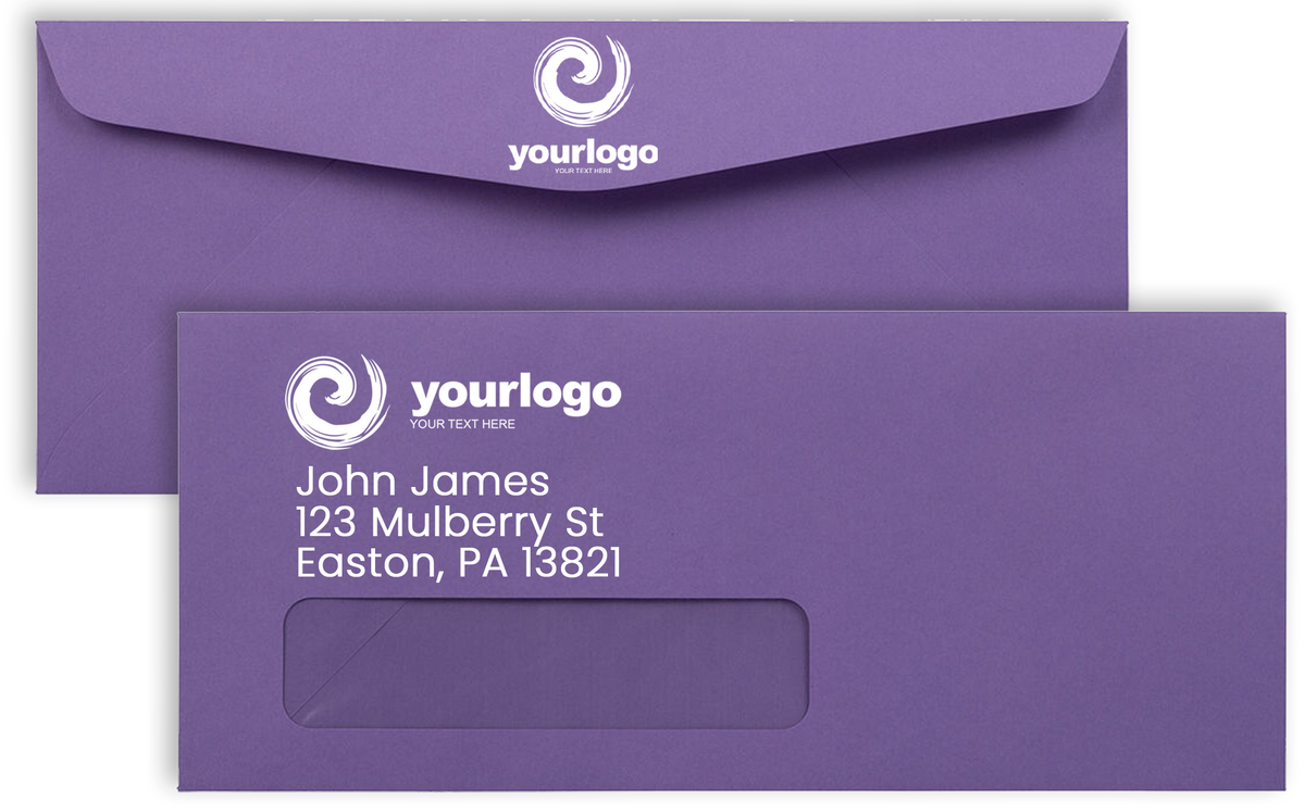 Violet Grape Purple 28lb #10 Window Envelopes (4 1/8 x 9 1/2)