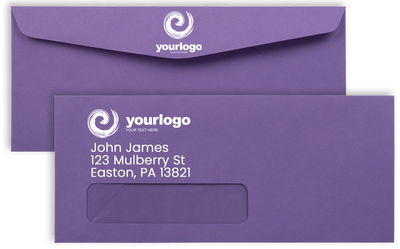 Violet Grape Purple 28lb #10 Window Envelopes (4 1/8 x 9 1/2)