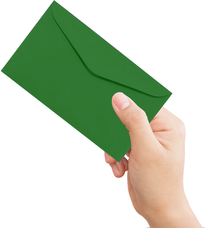 Holiday Green 24lb #6 3/4 Regular Envelopes (3 5/8 x 6 1/2)