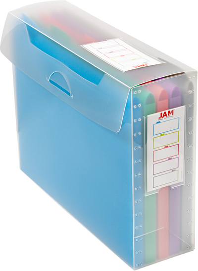 Clear Storage Box with 5 Assorted Files
