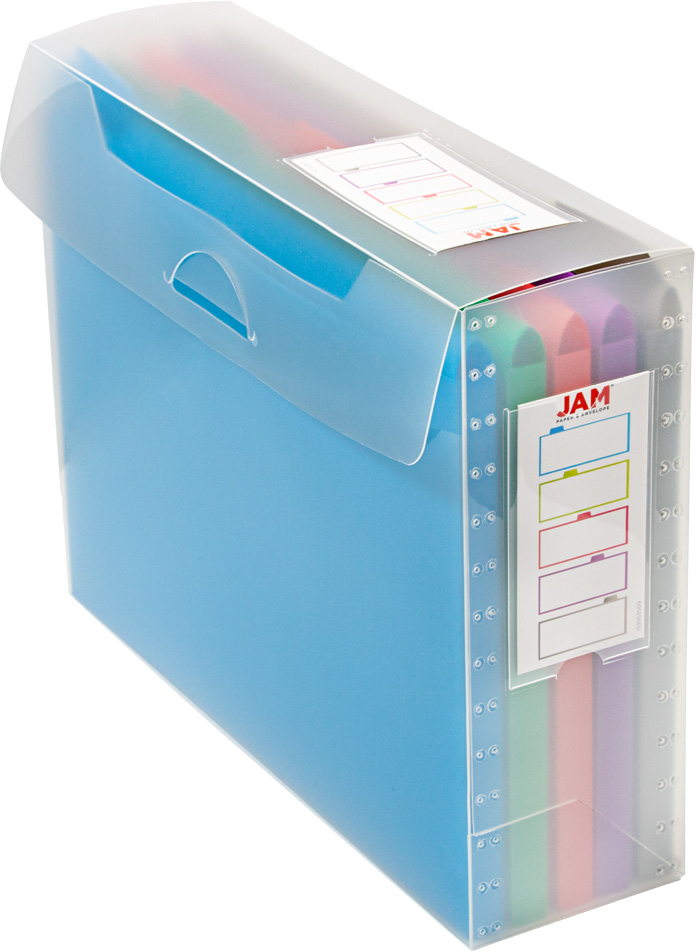 Clear Storage Box with 5 Assorted Files
