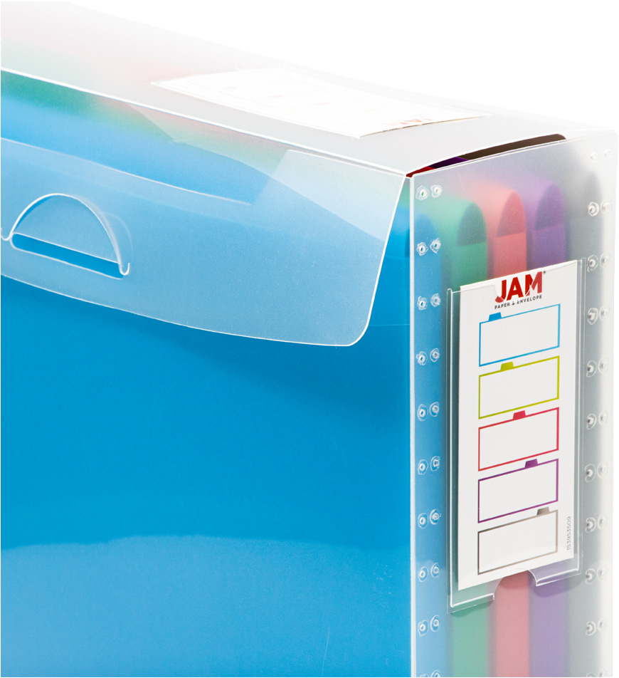 Clear Storage Box with 5 Assorted Files