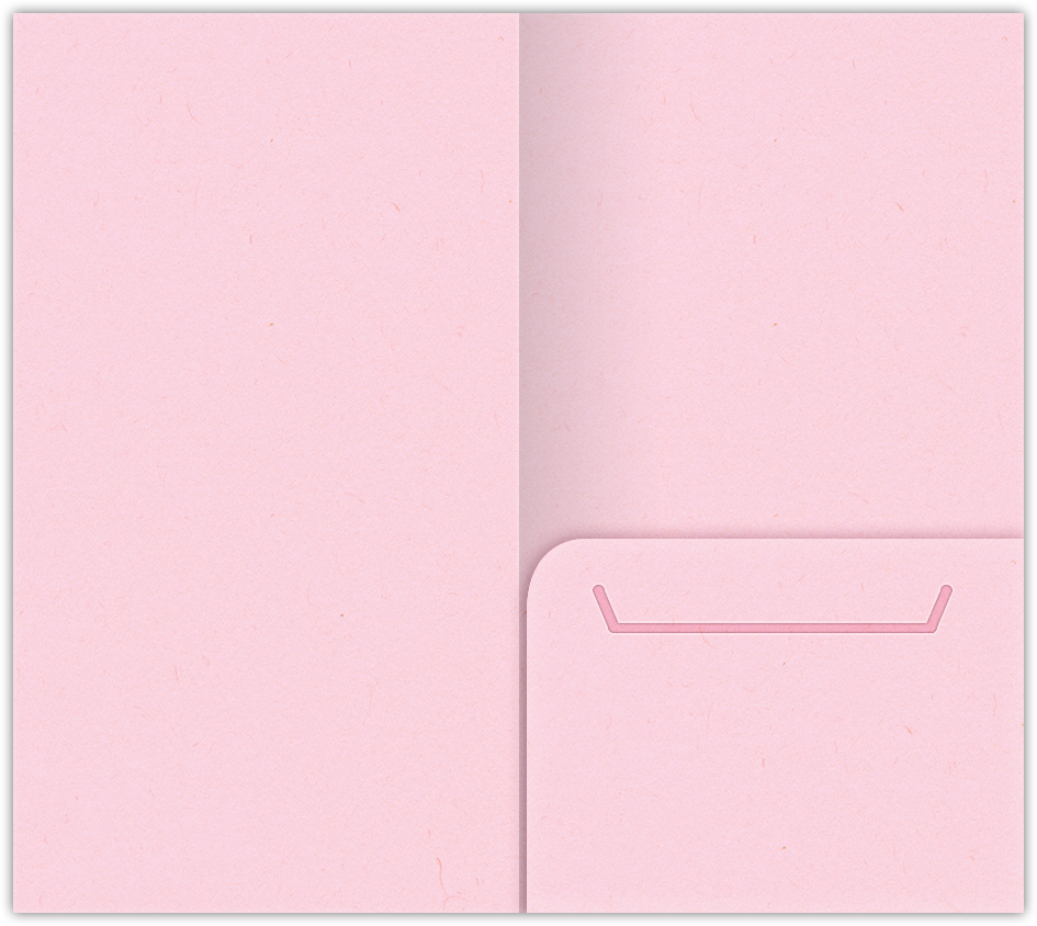 Pink Lemonade Vellum 100lb 3 3/8 x 6 One Pocket Key Card Holders with 2 1/2 Inch Pocket