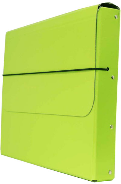 Lime Green 10 x 13 1/4 x 1 1/4 Thick Elastic Portfolios
