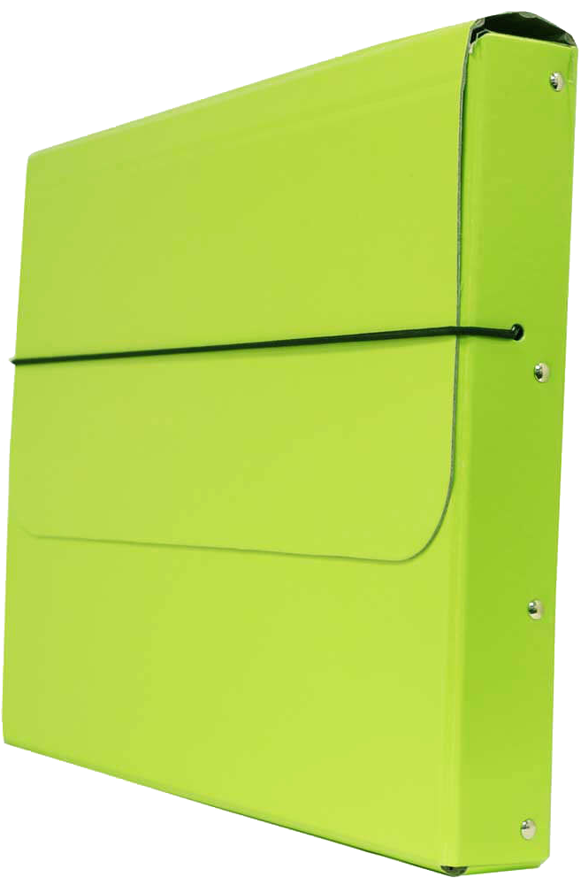 Lime Green 10 x 13 1/4 x 1 1/4 Thick Elastic Portfolios