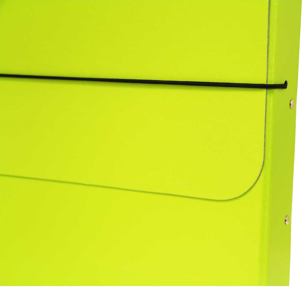 Lime Green 10 x 13 1/4 x 1 1/4 Thick Elastic Portfolios