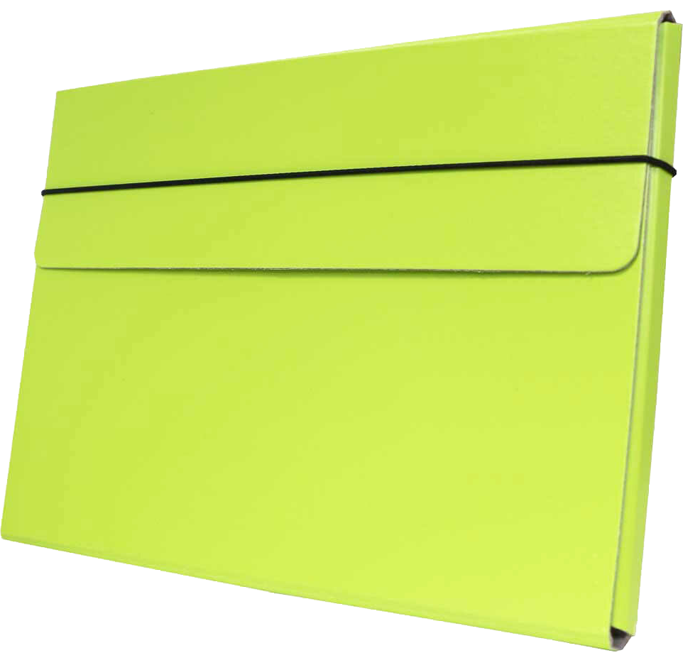Lime Green 9 1/4 x 12 1/2 x 1/2 Thin Elastic Portfolios