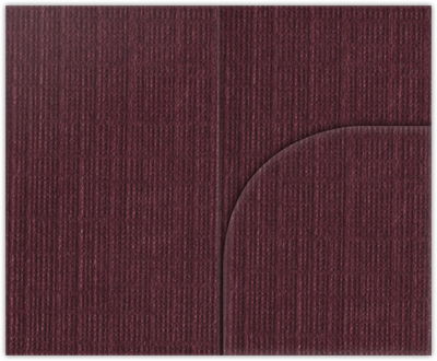 Burgundy Linen 100lb 2 3/4 x 4 1/2 One Curved Pocket Key Card Holders with 3 Inch Pocket