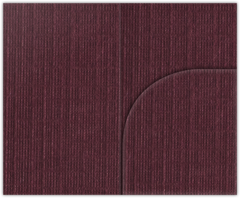 Burgundy Linen 100lb 2 3/4 x 4 1/2 One Curved Pocket Key Card Holders with 3 Inch Pocket