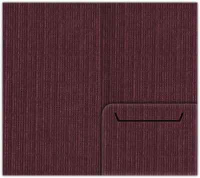 Burgundy Linen 100lb 3 3/8 x 6 One Pocket Key Card Holders with 2 1/2 Inch Pocket