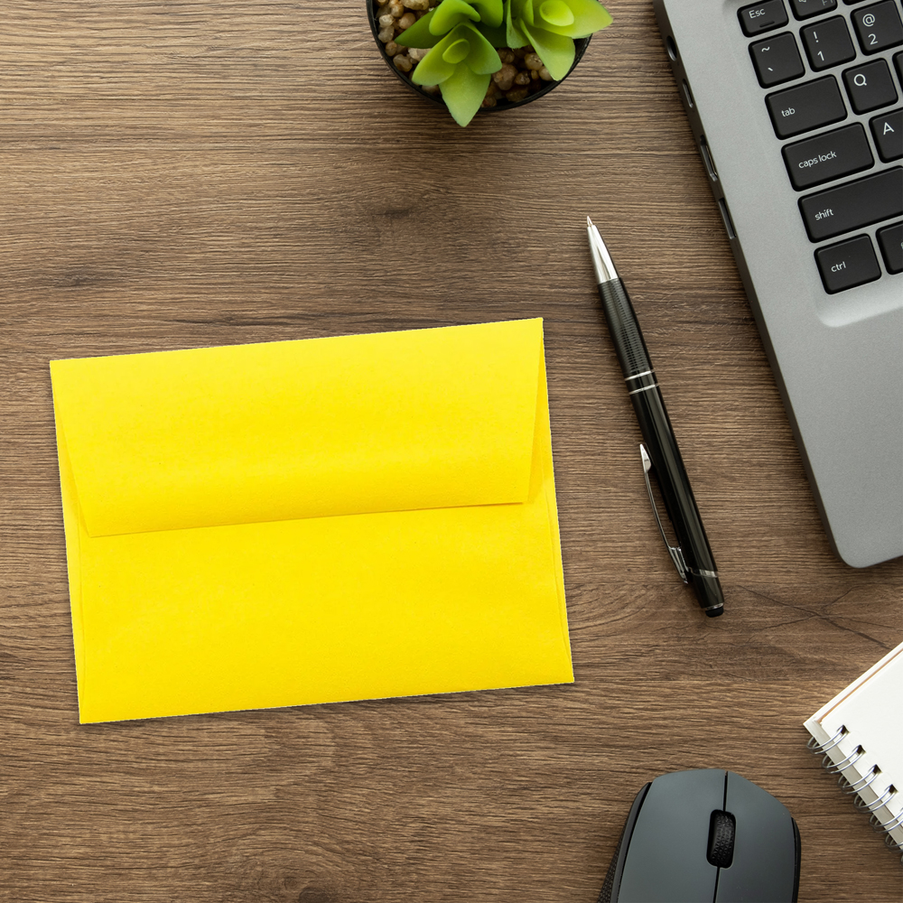 Yellow 24lb A2 Invitation Envelopes (4 3/8 x 5 3/4)