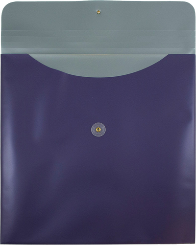 Purple Metallic 13 x 13 Square Plastic Envelopes with Button & String