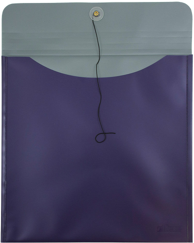 Purple Metallic 13 x 13 Square Plastic Envelopes with Button & String