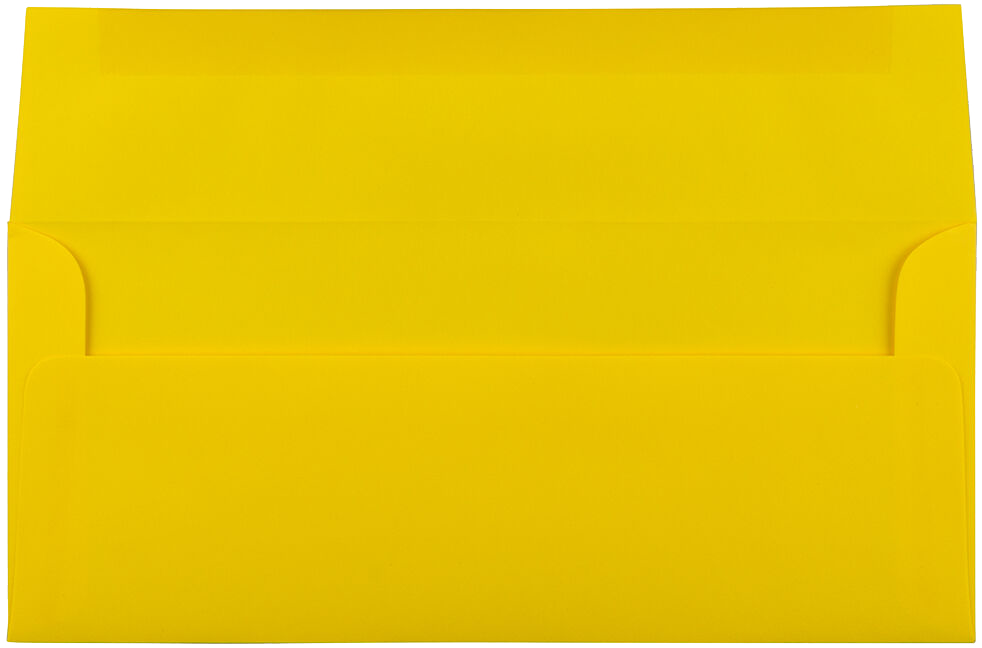 Yellow 24lb #10 Square Flap Envelopes (4 1/8 x 9 1/2)
