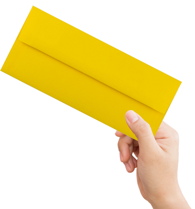 Yellow 24lb #10 Square Flap Envelopes (4 1/8 x 9 1/2)