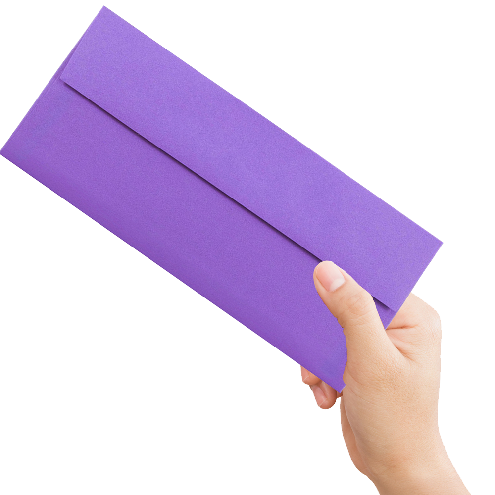 Violet Grape Purple 28lb #10 Square Flap Envelopes (4 1/8 x 9 1/2)