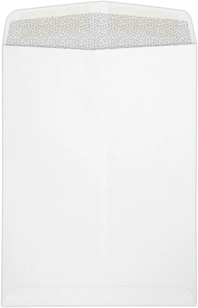 White with Security Tint 28lb 9 x 12 Open End Window Envelopes