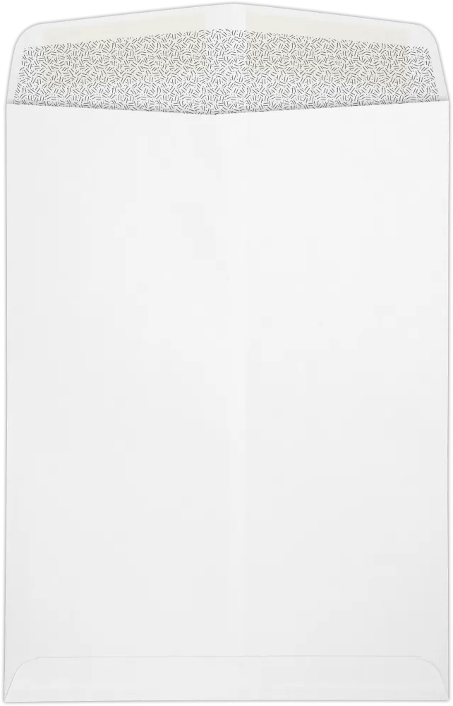 White with Security Tint 28lb 9 x 12 Open End Window Envelopes