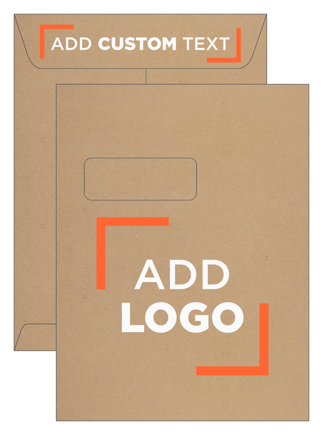 Grocery Bag 28lb 9 x 12 Open End Window Envelopes with Peel & Seal